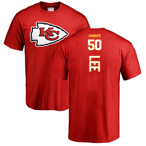 Men Kansas City Chiefs #50 Lee Darron Red Backer NFL T Shirt->kansas city chiefs->NFL Jersey